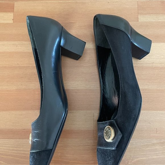 Vintage Bruno Magli Women's Black Leather and Suede Pumps Size 8 - Picture 4 of 8